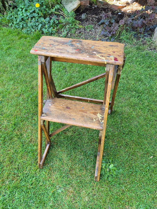Small Wooden Lattistep Hatherley Stepladder Ladders Rare Size