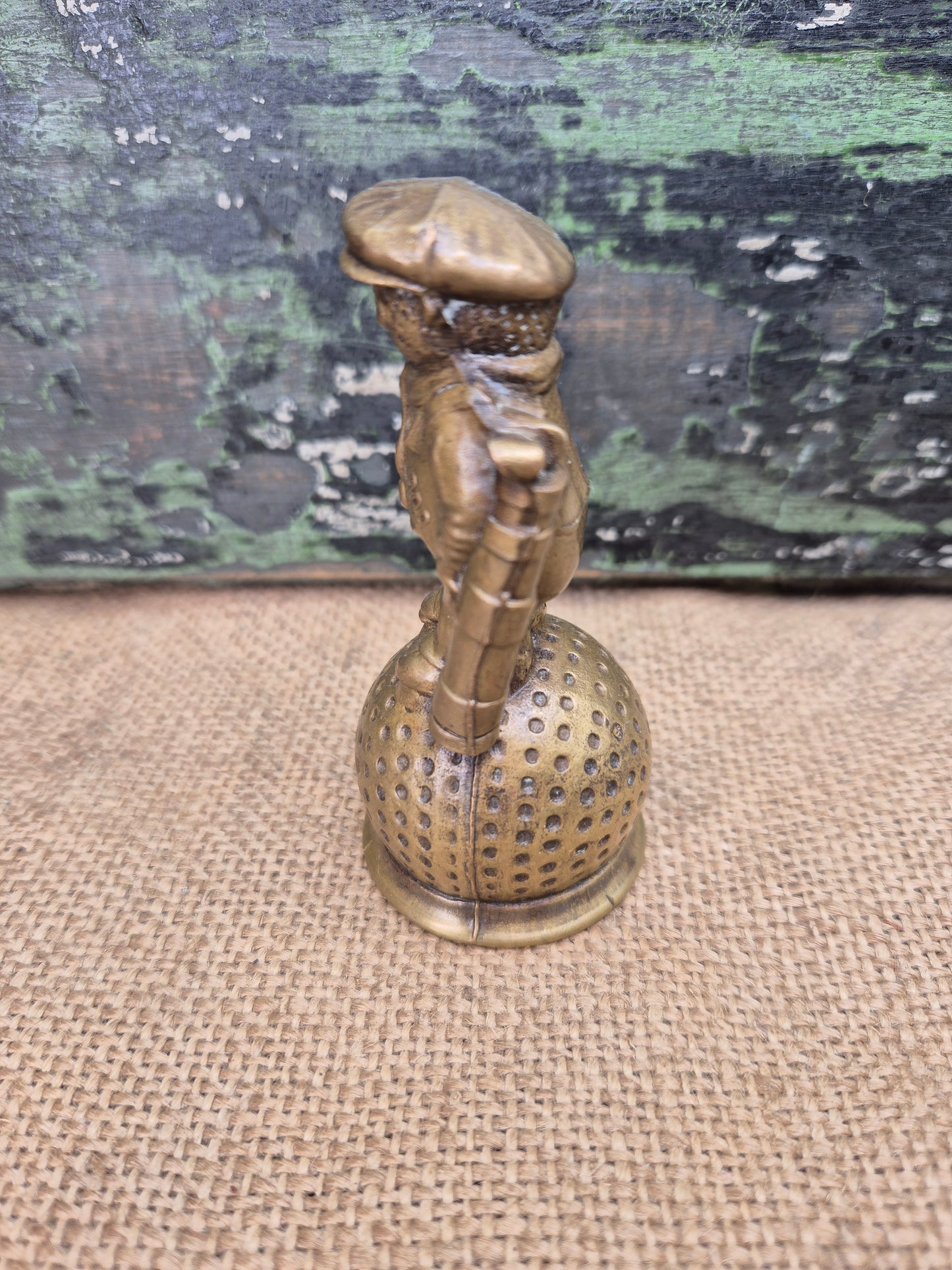 Vintage Dunlop Golfer JOHN HASSALL Design BRASS Candle Snuffer Ornament