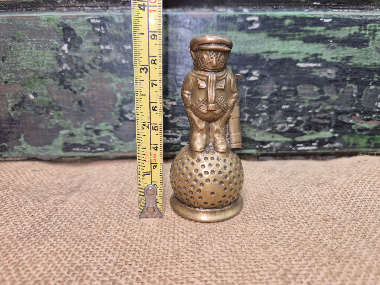 Vintage Dunlop Golfer JOHN HASSALL Design BRASS Candle Snuffer Ornament