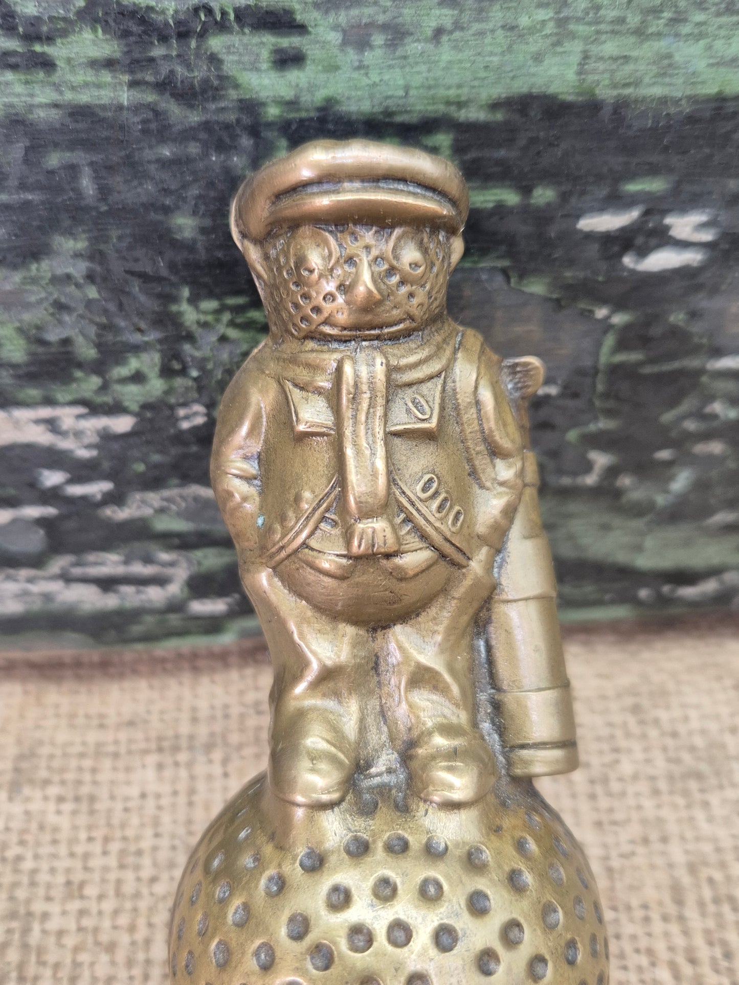 Vintage Dunlop Golfer JOHN HASSALL Design BRASS Candle Snuffer Ornament