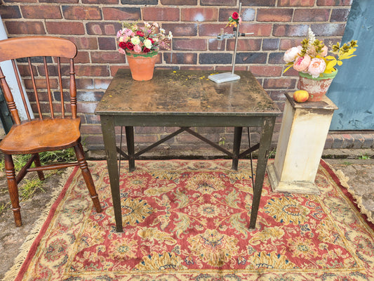 Vintage RONEO 1960s Table Industrial Green Metal Table Desk💚