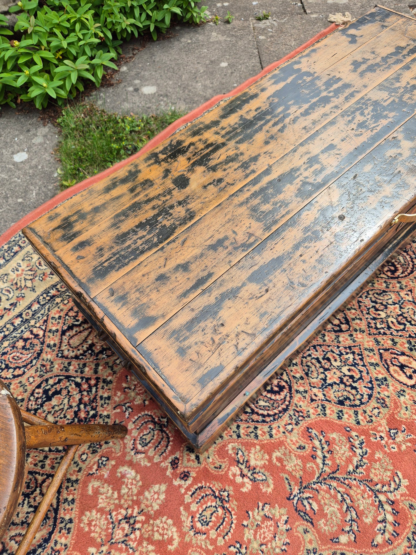 Antique Pine Box Storage Box Coffee Table