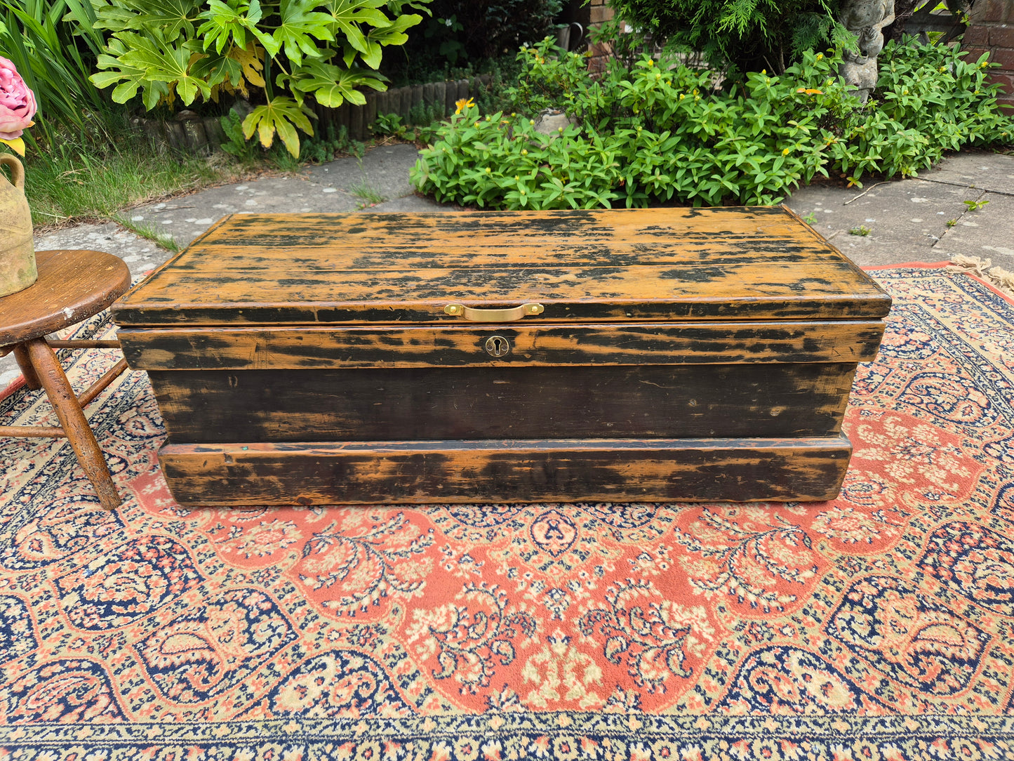Antique Pine Box Storage Box Coffee Table