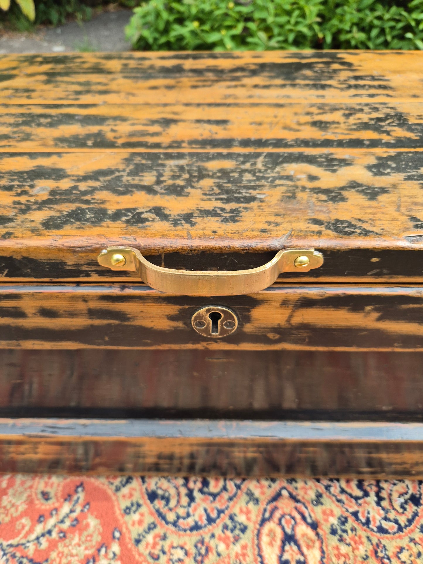 Antique Pine Box Storage Box Coffee Table