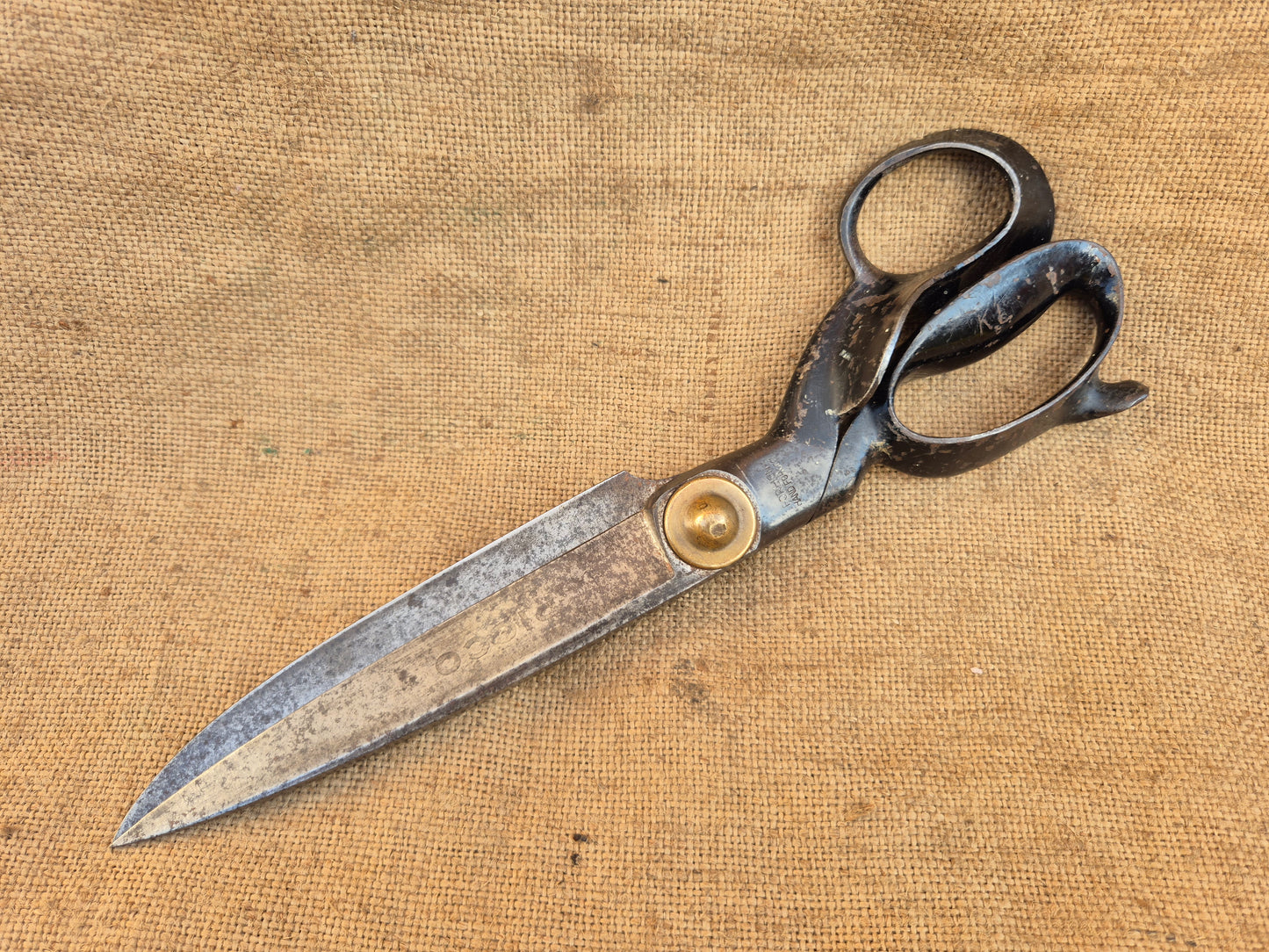 Vintage Tailor Fabric Upholstery Scissors Shears PICCO Brass Nut