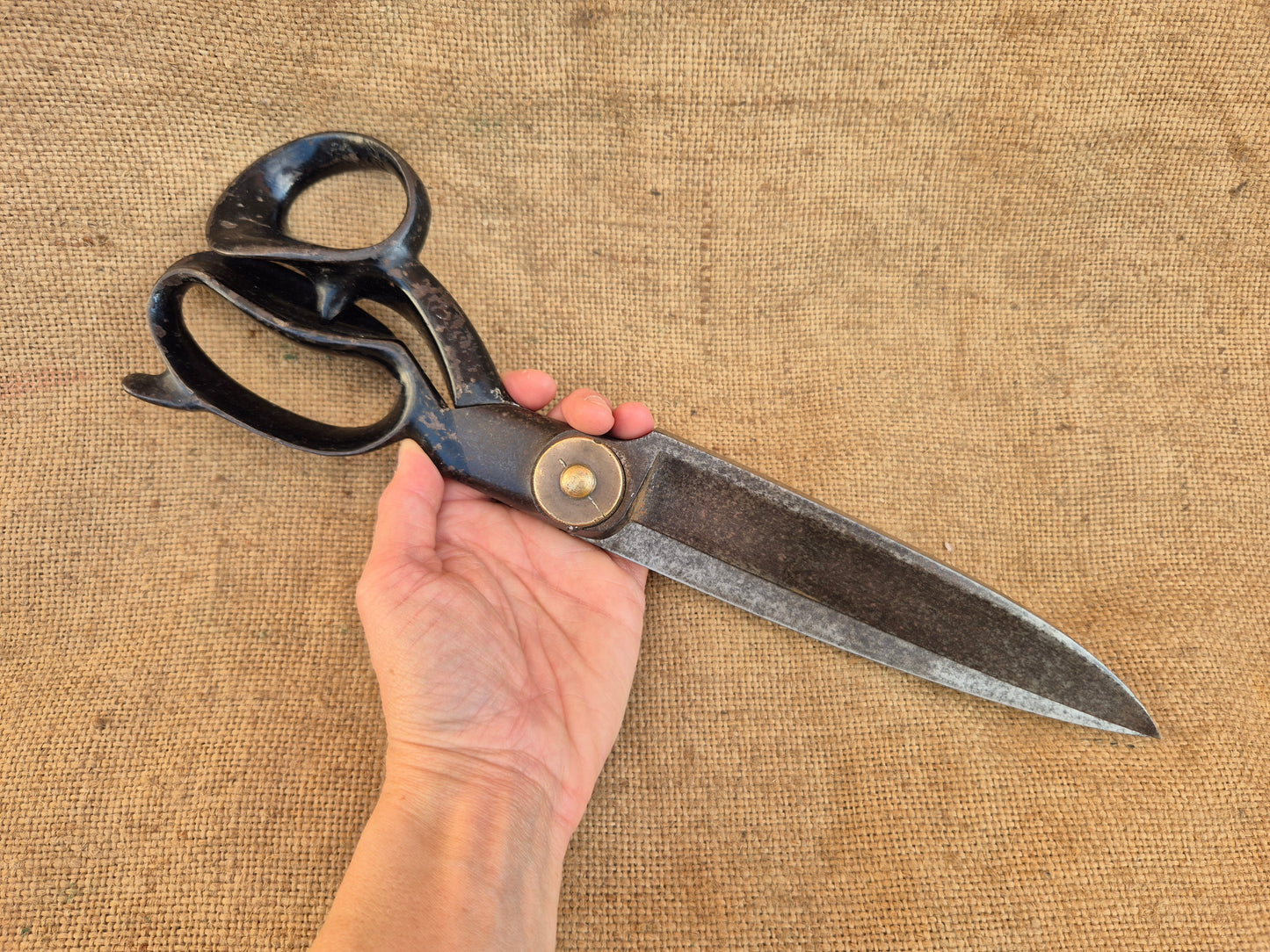 Vintage Tailor Fabric Upholstery Scissors Shears PICCO Brass Nut