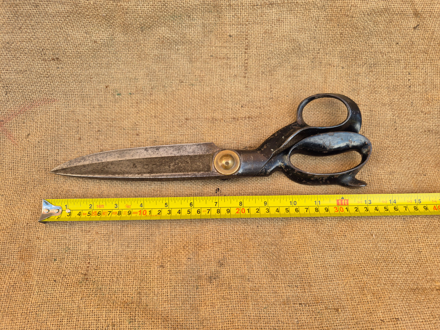 Vintage Tailor Fabric Upholstery Scissors Shears PICCO Brass Nut