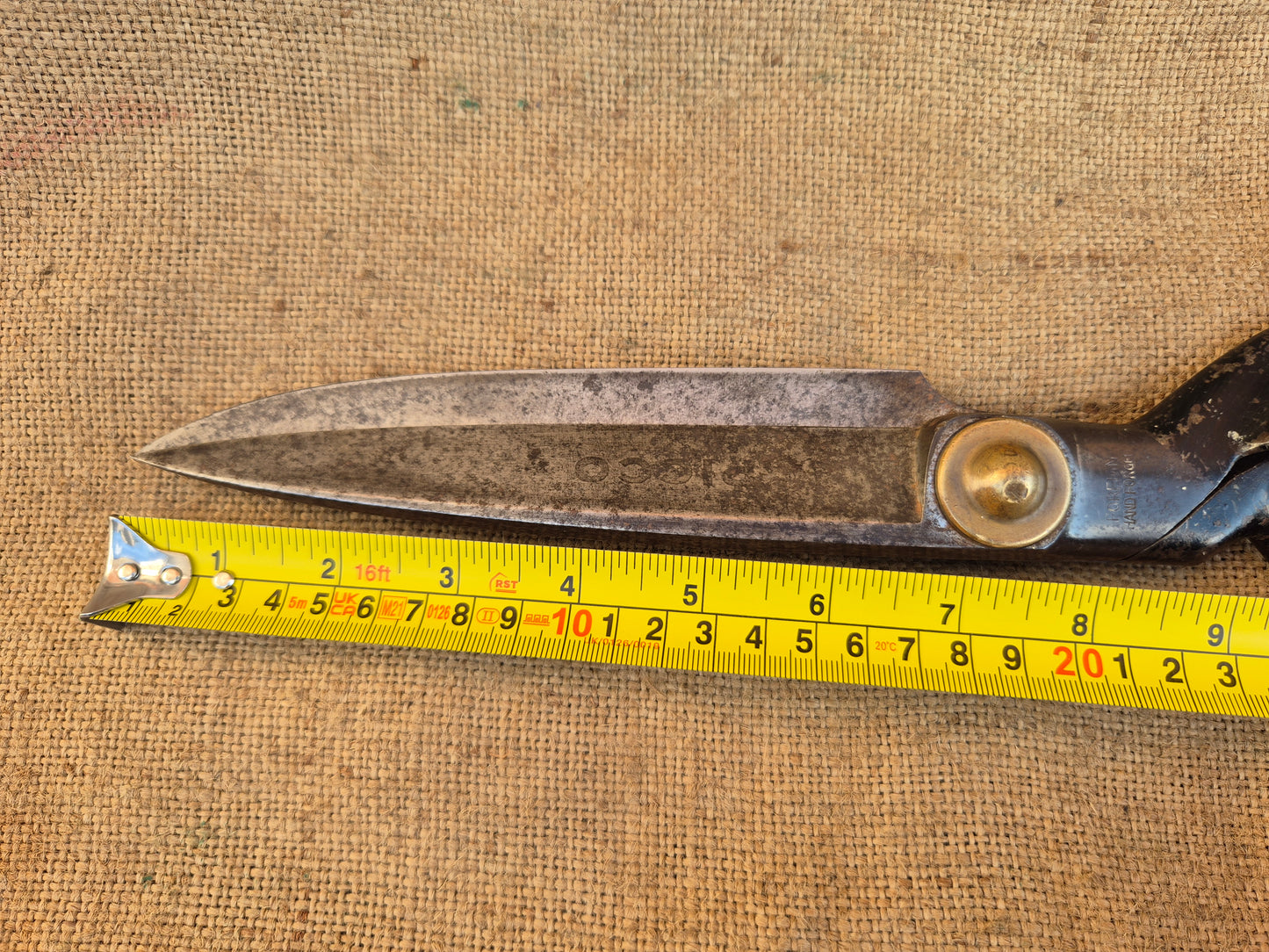 Vintage Tailor Fabric Upholstery Scissors Shears PICCO Brass Nut