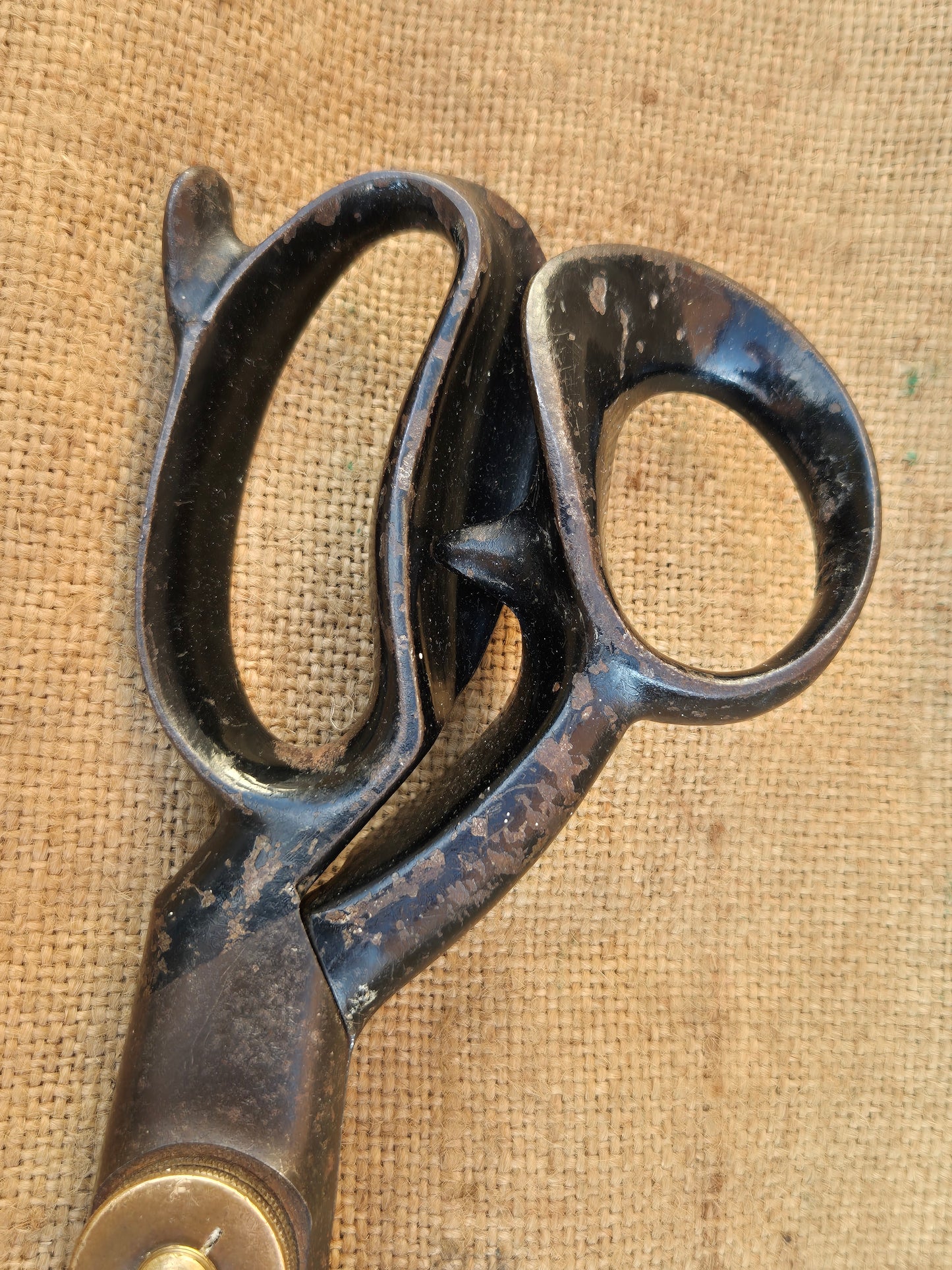 Vintage Tailor Fabric Upholstery Scissors Shears PICCO Brass Nut