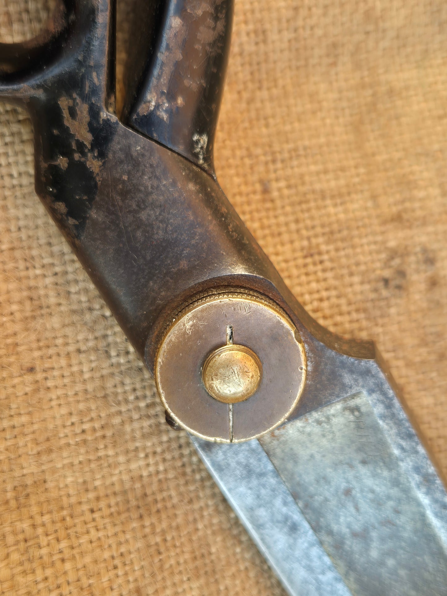 Vintage Tailor Fabric Upholstery Scissors Shears PICCO Brass Nut