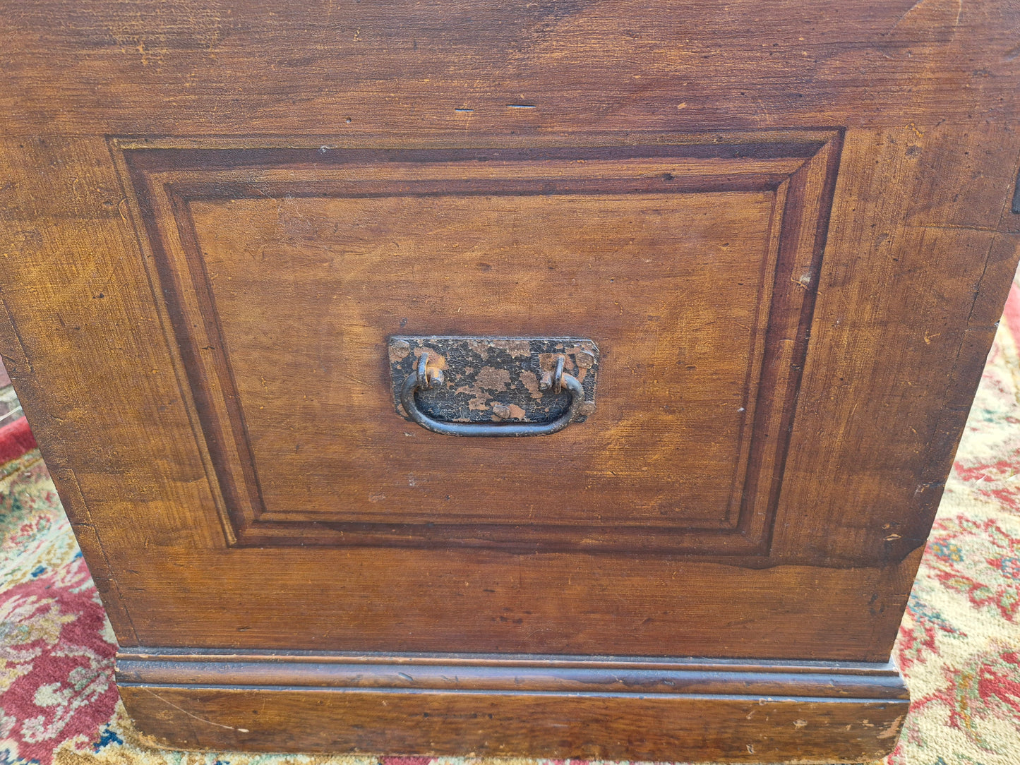 Antique Pine Blanket Box With Original Scumbled Wooden Storage Trunk Scumble