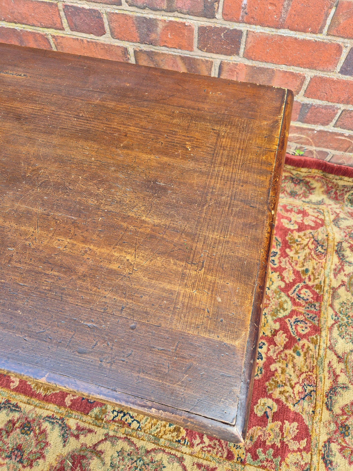 Antique Pine Blanket Box With Original Scumbled Wooden Storage Trunk Scumble