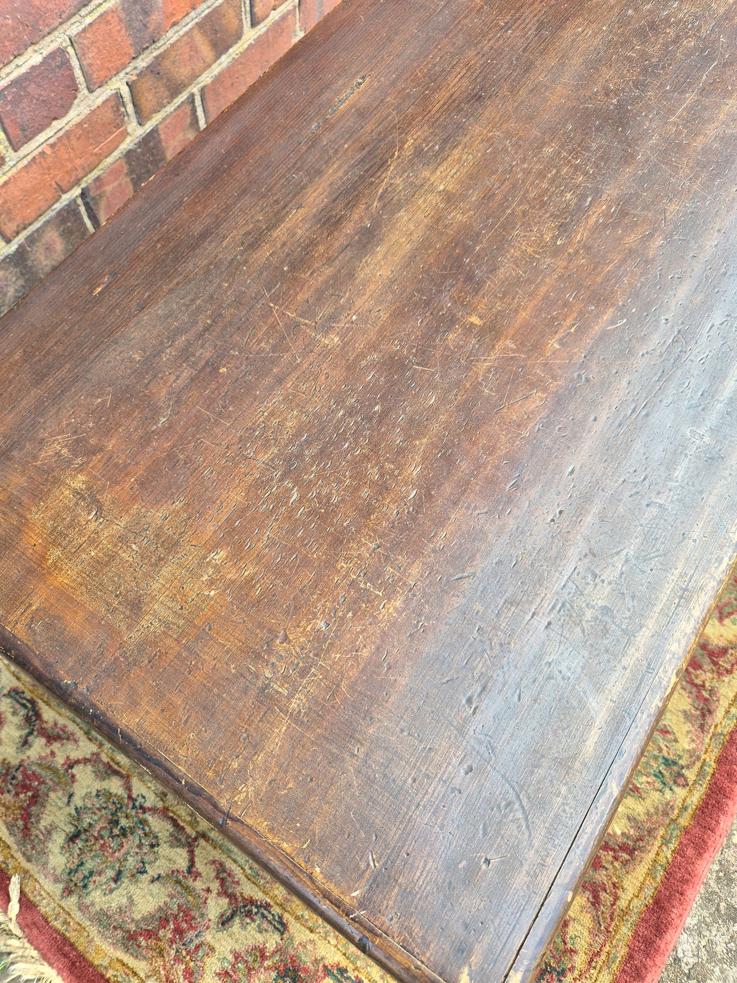 Antique Pine Blanket Box With Original Scumbled Wooden Storage Trunk Scumble