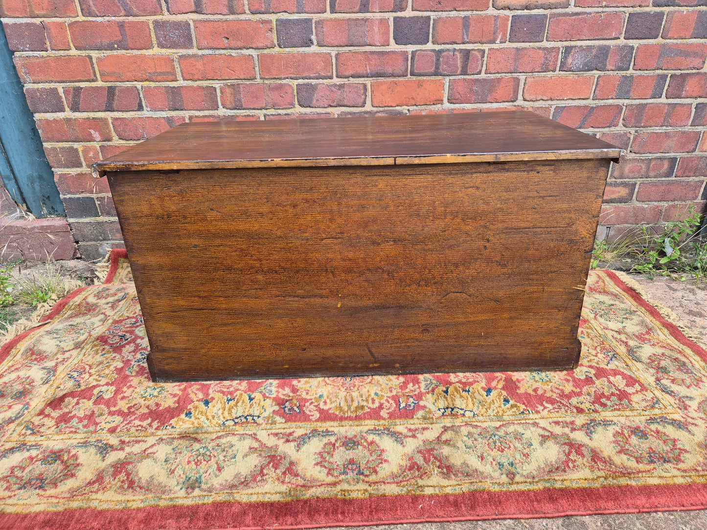 Antique Pine Blanket Box With Original Scumbled Wooden Storage Trunk Scumble
