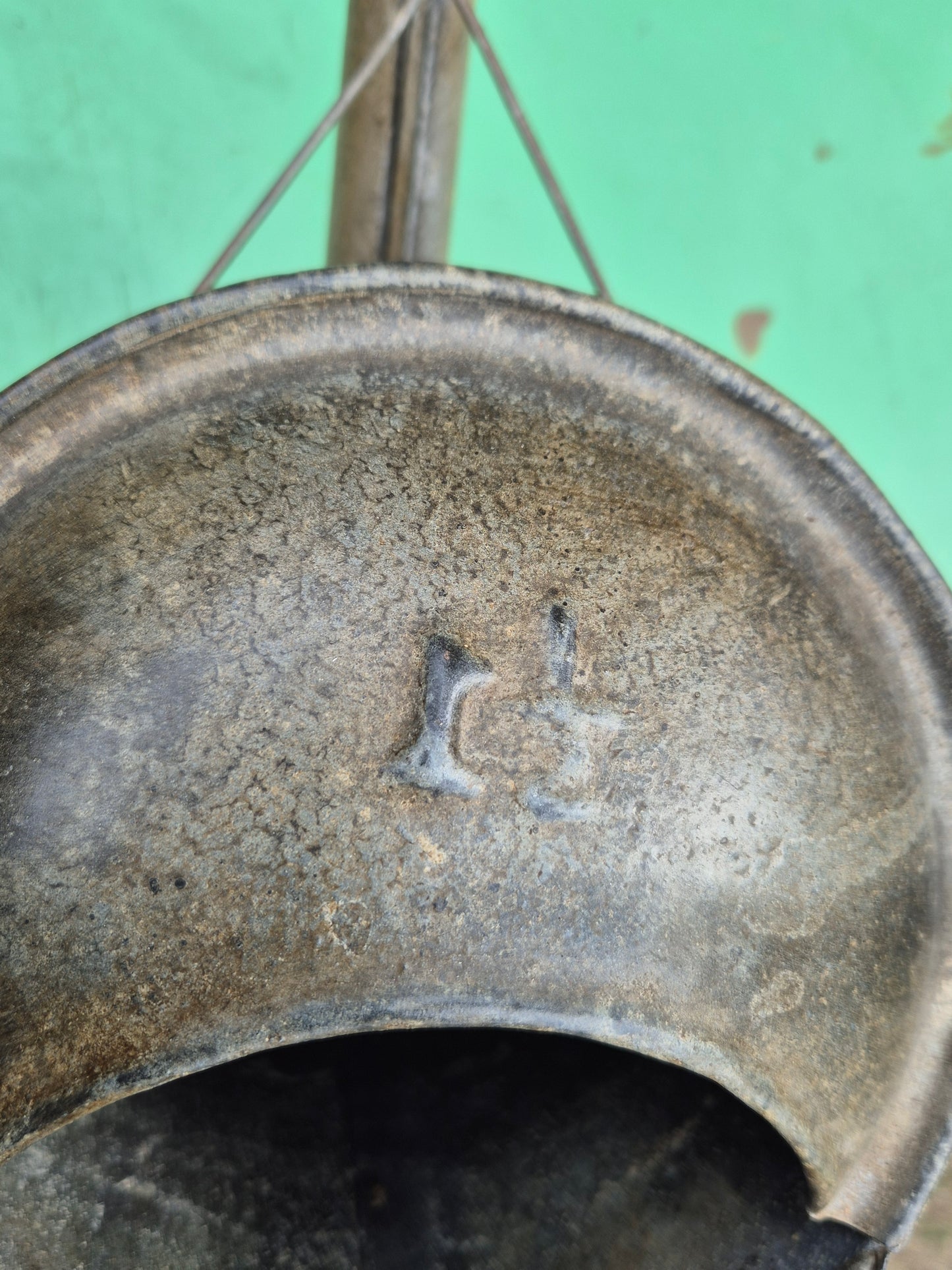 Vintage Galvanised Watering Can 1 1/2 Gallon with Copper Rose