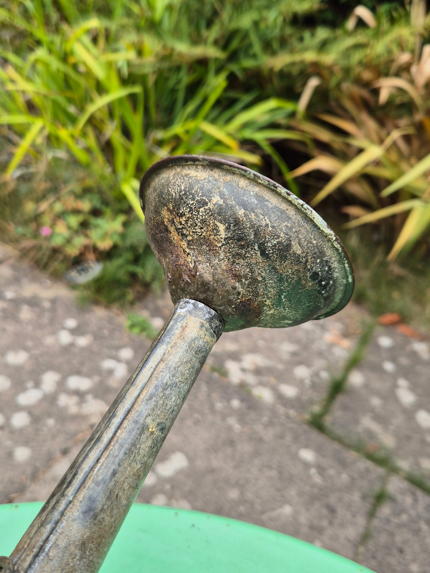 Vintage Galvanised Watering Can 1 1/2 Gallon with Copper Rose