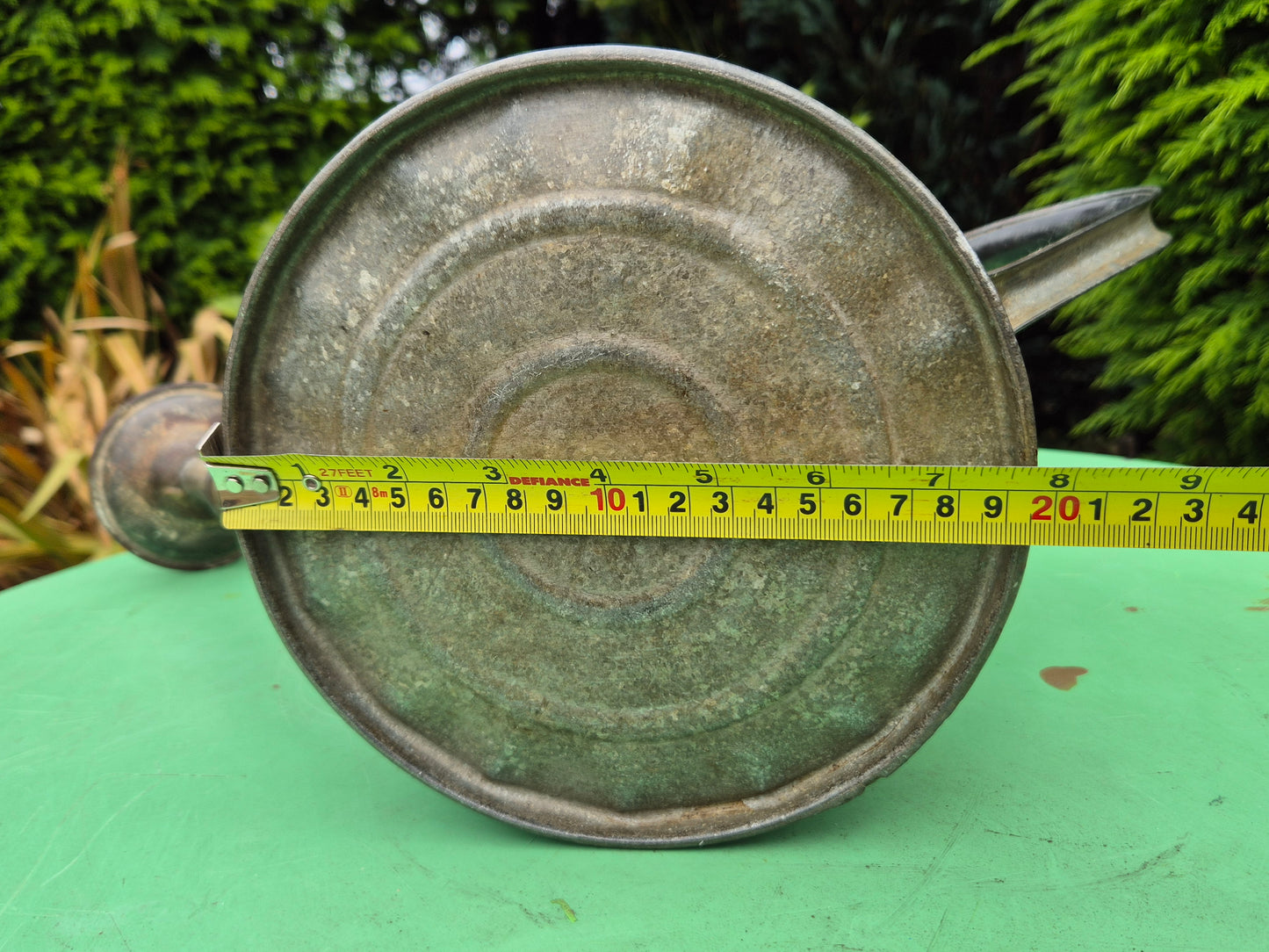 Vintage Galvanised Watering Can 1 1/2 Gallon with Copper Rose