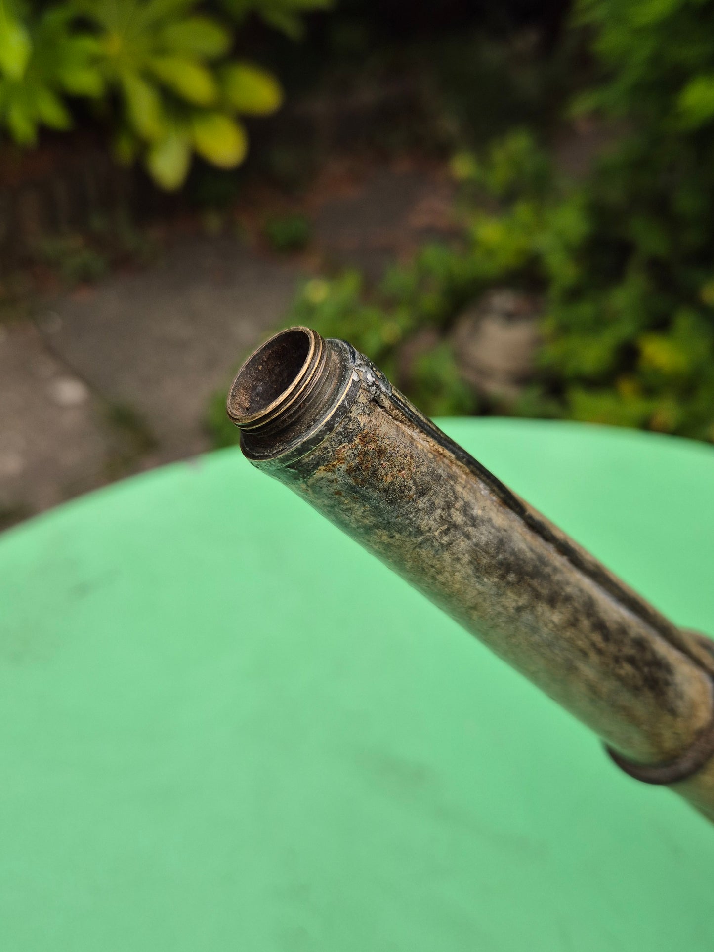 Vintage Galvanised Watering Can 1 1/2 Gallon with Copper Rose