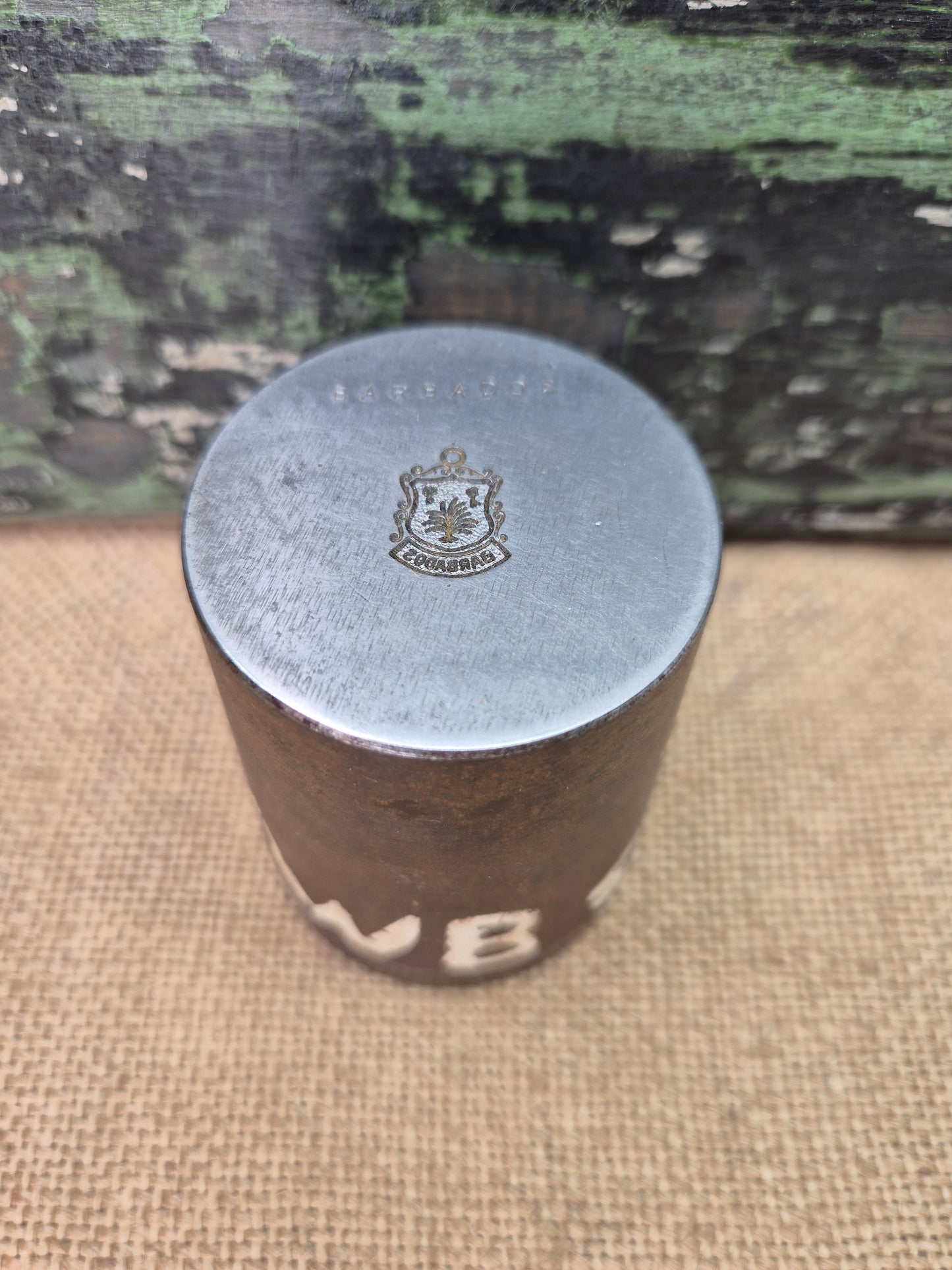 Vintage LARGE Silver Travel Charm Metal Die Stamp BARBADOS 1.5KG 1 x Stamp Only