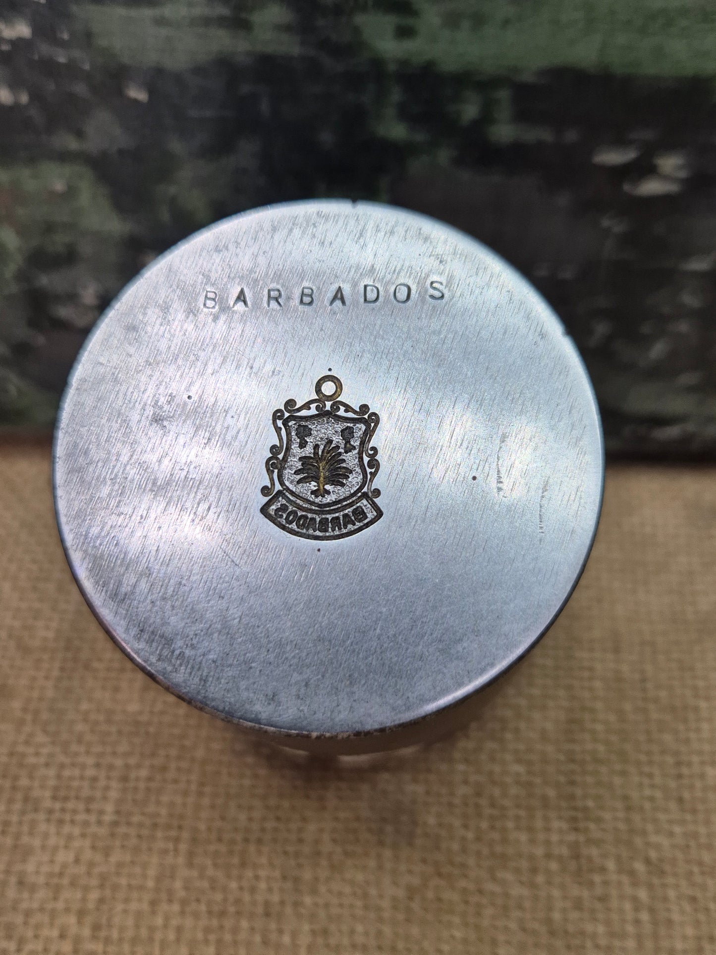 Vintage LARGE Silver Travel Charm Metal Die Stamp BARBADOS 1.5KG 1 x Stamp Only