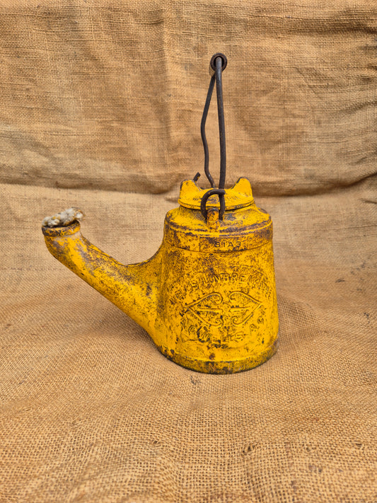 Antique Iron Engineers Construction Oil Lamp Unbreakable No18 by A G Wells