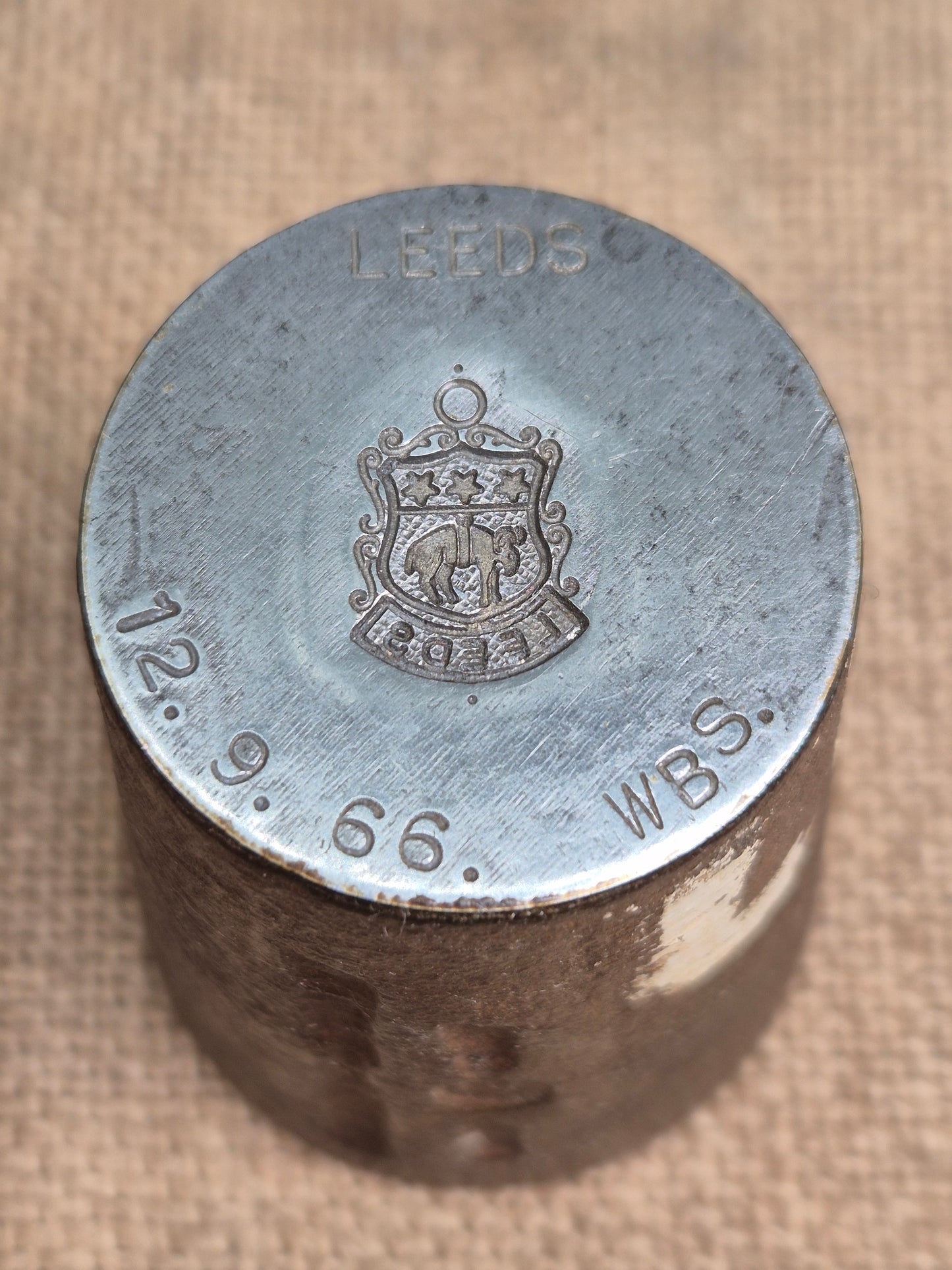 Vintage Steel Stamp - Silver Charm Making Die Stamp LEEDS Industrial
