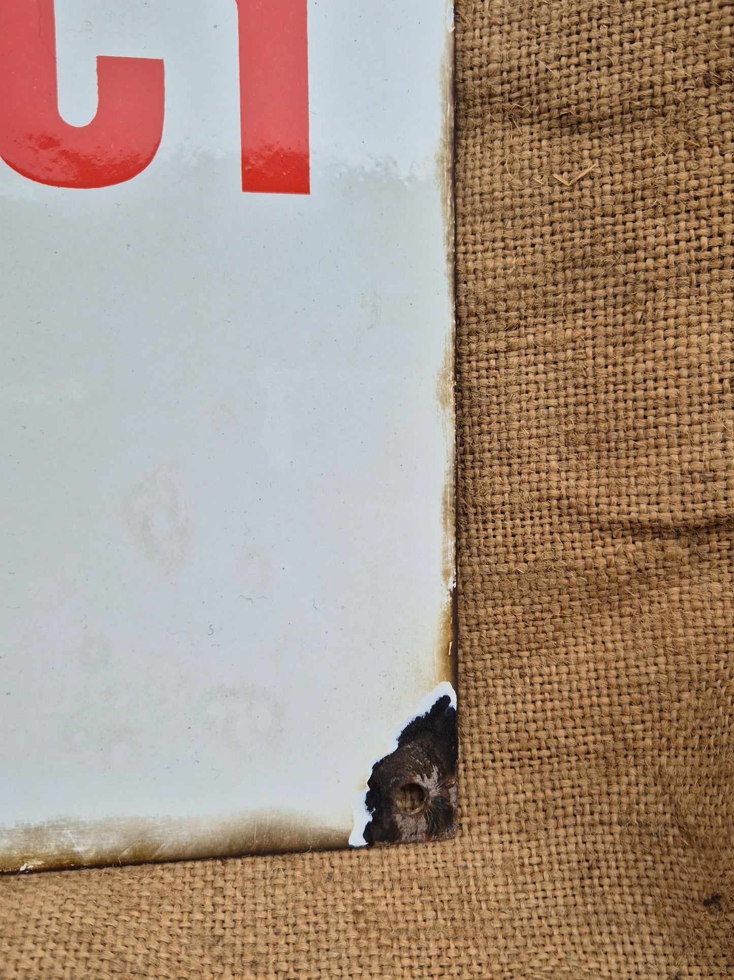 Vintage Enamel Emergency Exit Sign Original Man Cave NOT Fire Enamelled Sign Old Postage Included