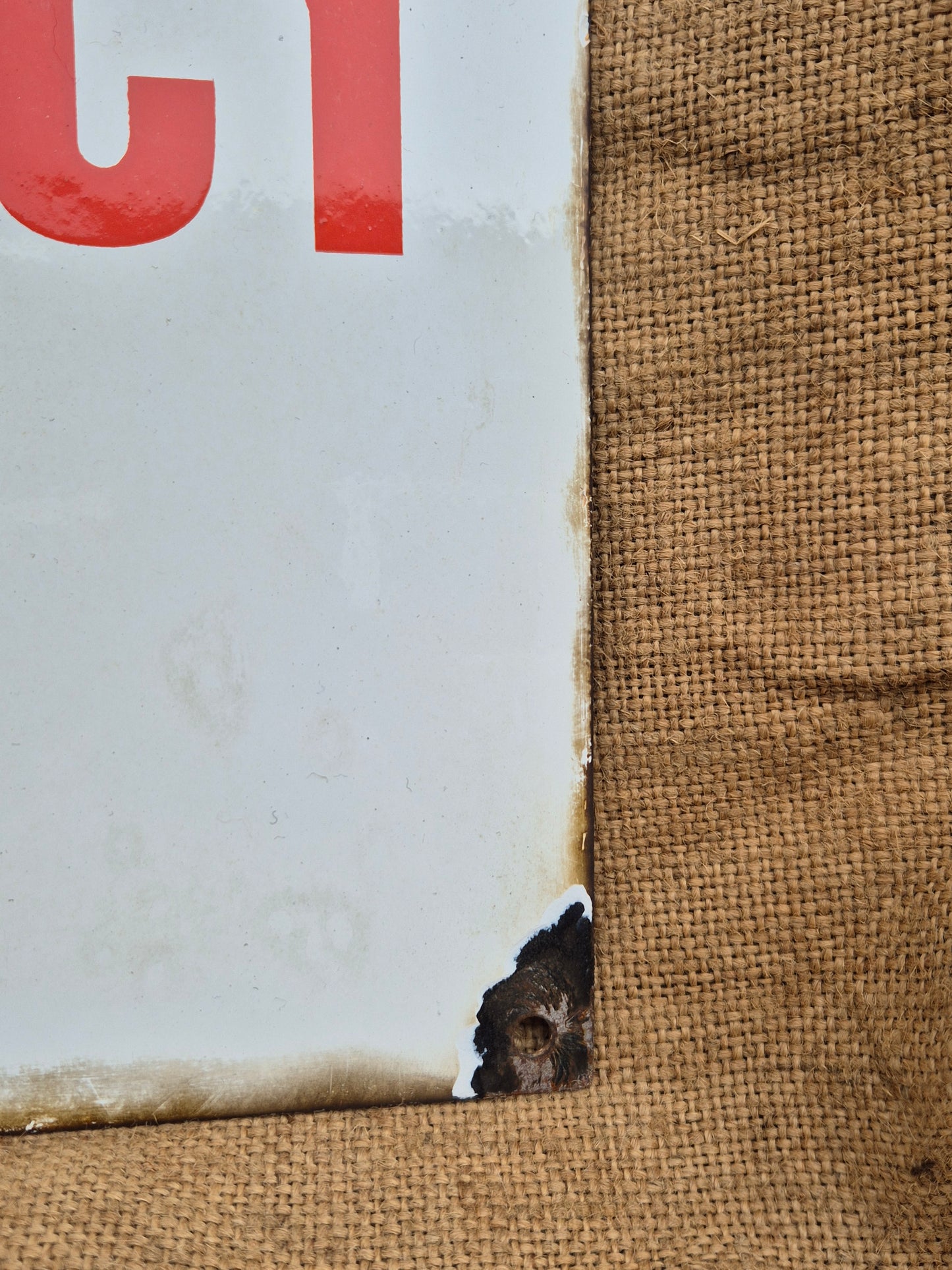 Vintage Enamel Emergency Exit Sign Original Man Cave NOT Fire Enamelled Sign Old Postage Included