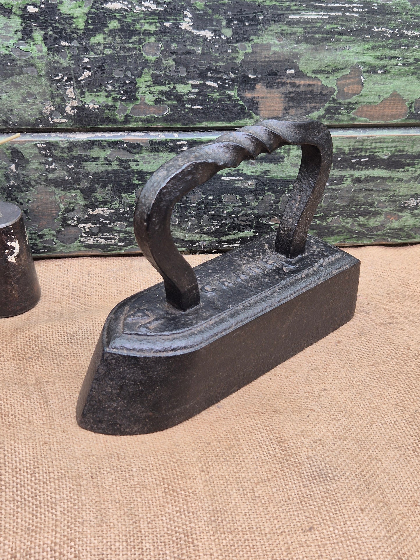 Antique Flat Iron Great Door Stop CRANE No 14 LARGE Goose Tailors Iron