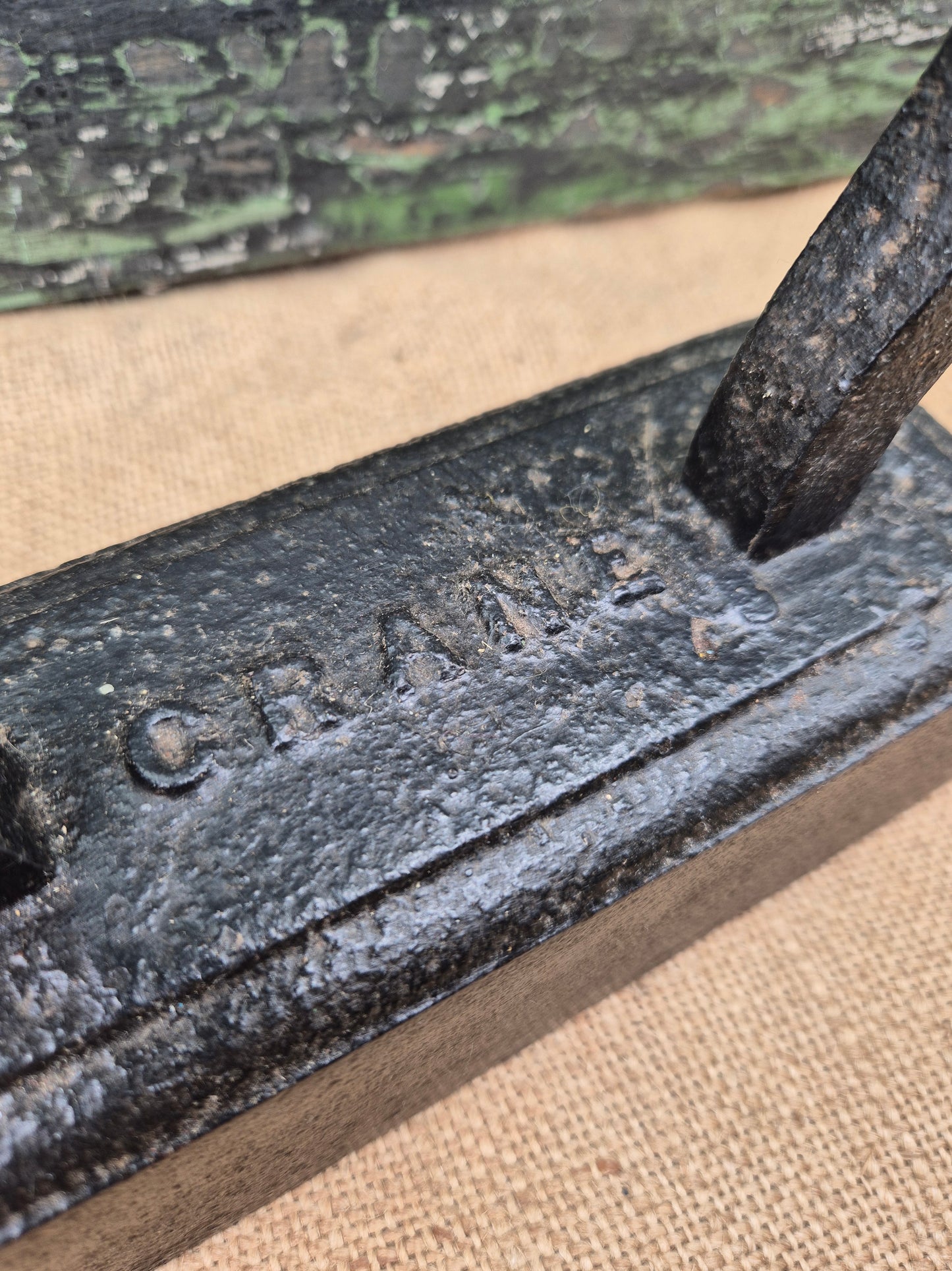 Antique Flat Iron Great Door Stop CRANE No 14 LARGE Goose Tailors Iron