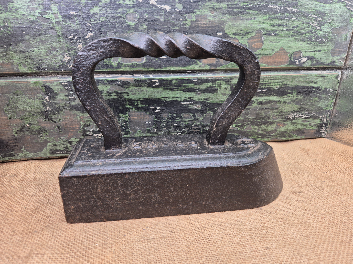 Antique Flat Iron Great Door Stop CRANE No 14 LARGE Goose Tailors Iron