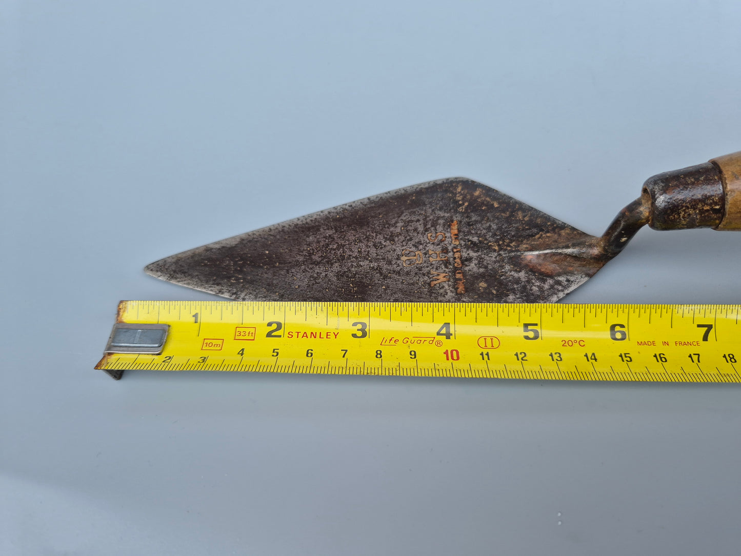 Vintage WHS Hunt & Sons England 6" Brick Pointing Trowel Masons Crown Mark