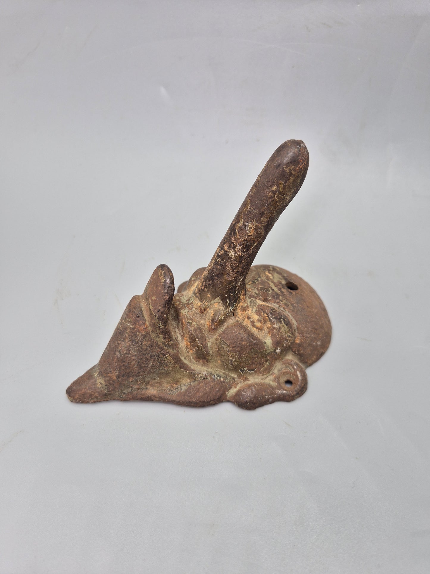 Vintage Cast Iron Wall Hook Demon Devil Gothic Long Nose Japan Wall Mask Rare