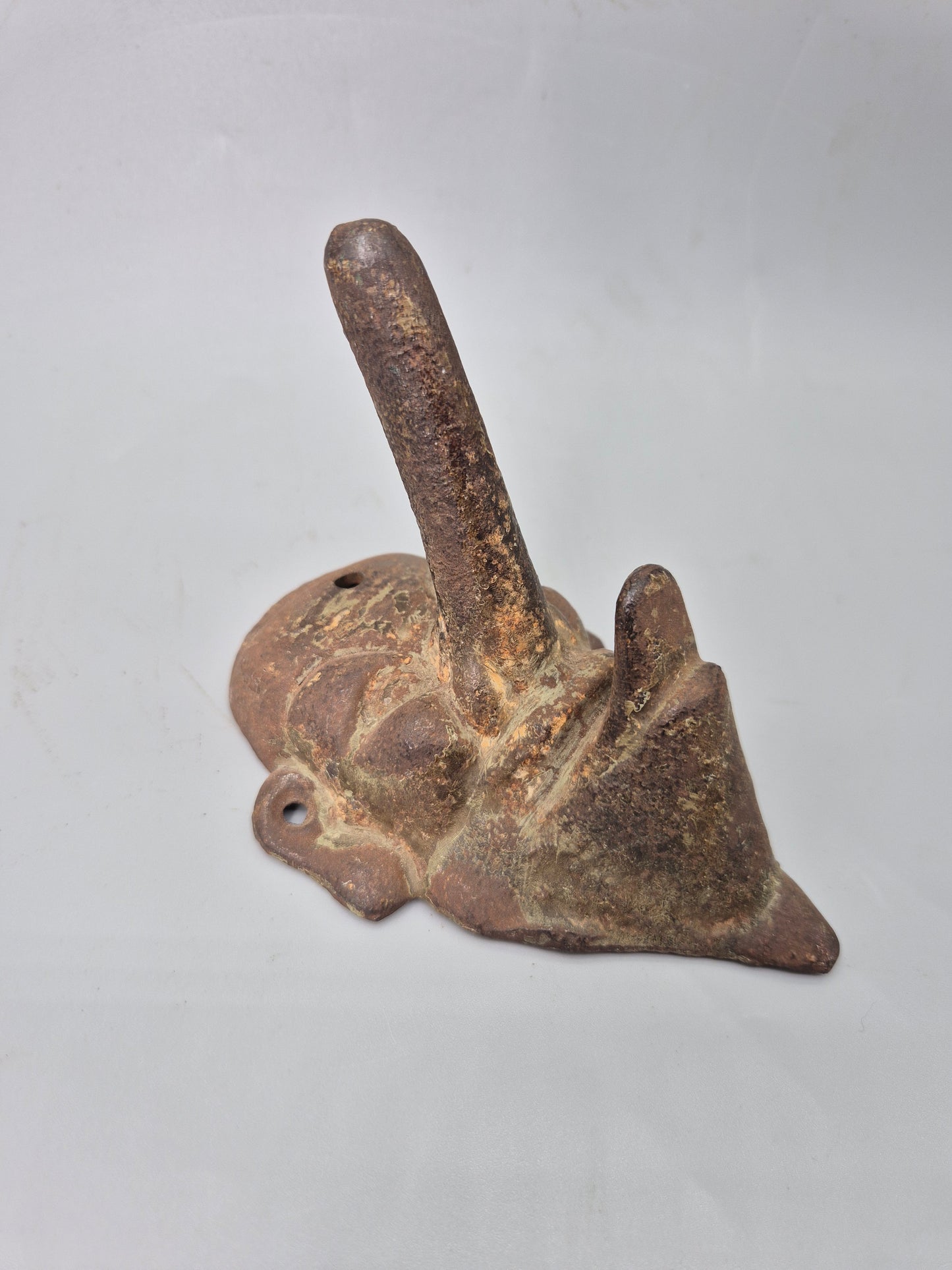 Vintage Cast Iron Wall Hook Demon Devil Gothic Long Nose Japan Wall Mask Rare