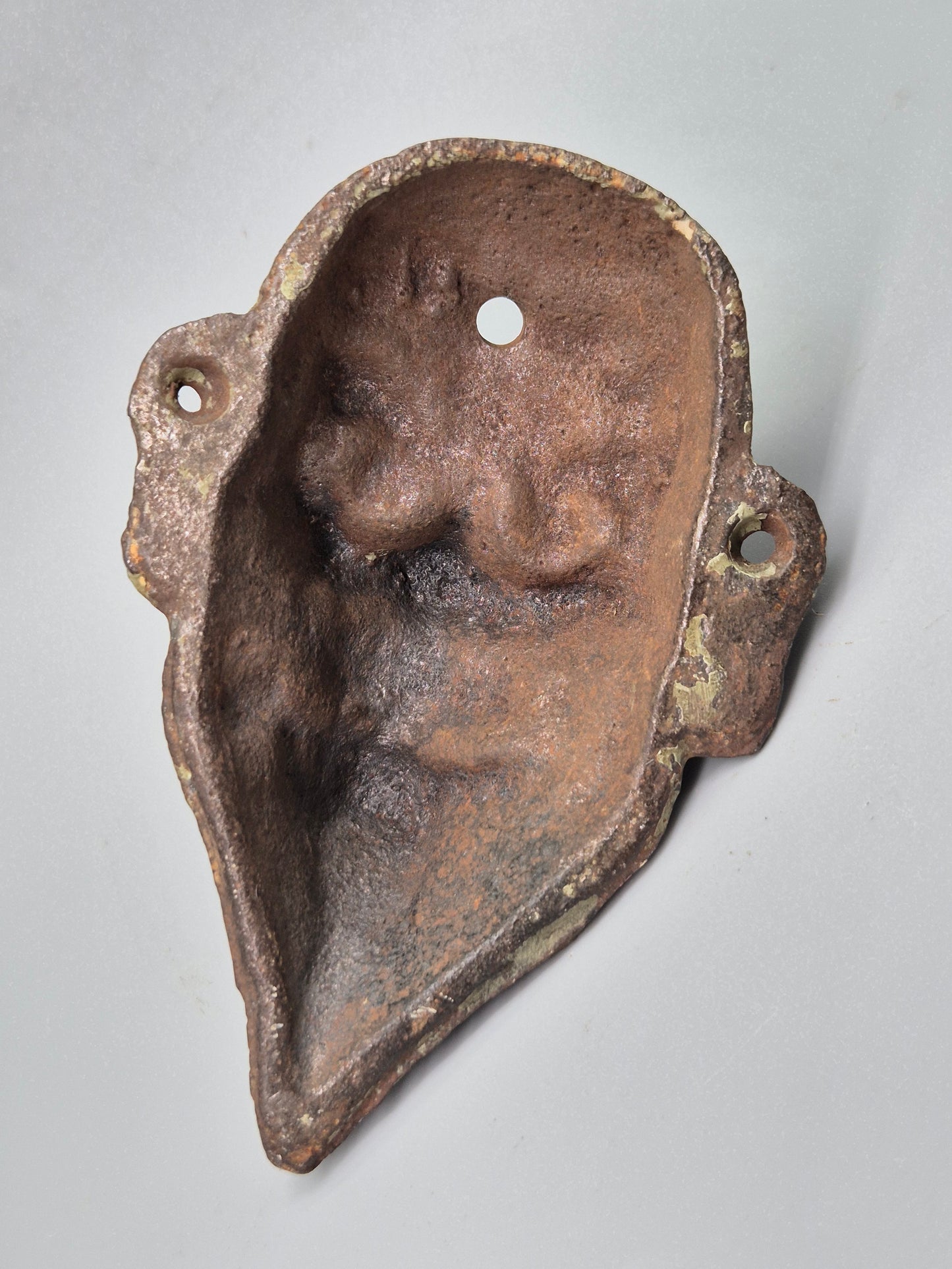 Vintage Cast Iron Wall Hook Demon Devil Gothic Long Nose Japan Wall Mask Rare