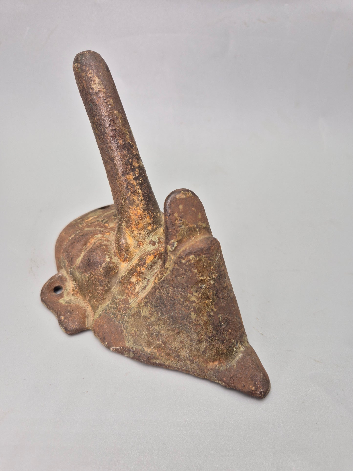 Vintage Cast Iron Wall Hook Demon Devil Gothic Long Nose Japan Wall Mask Rare