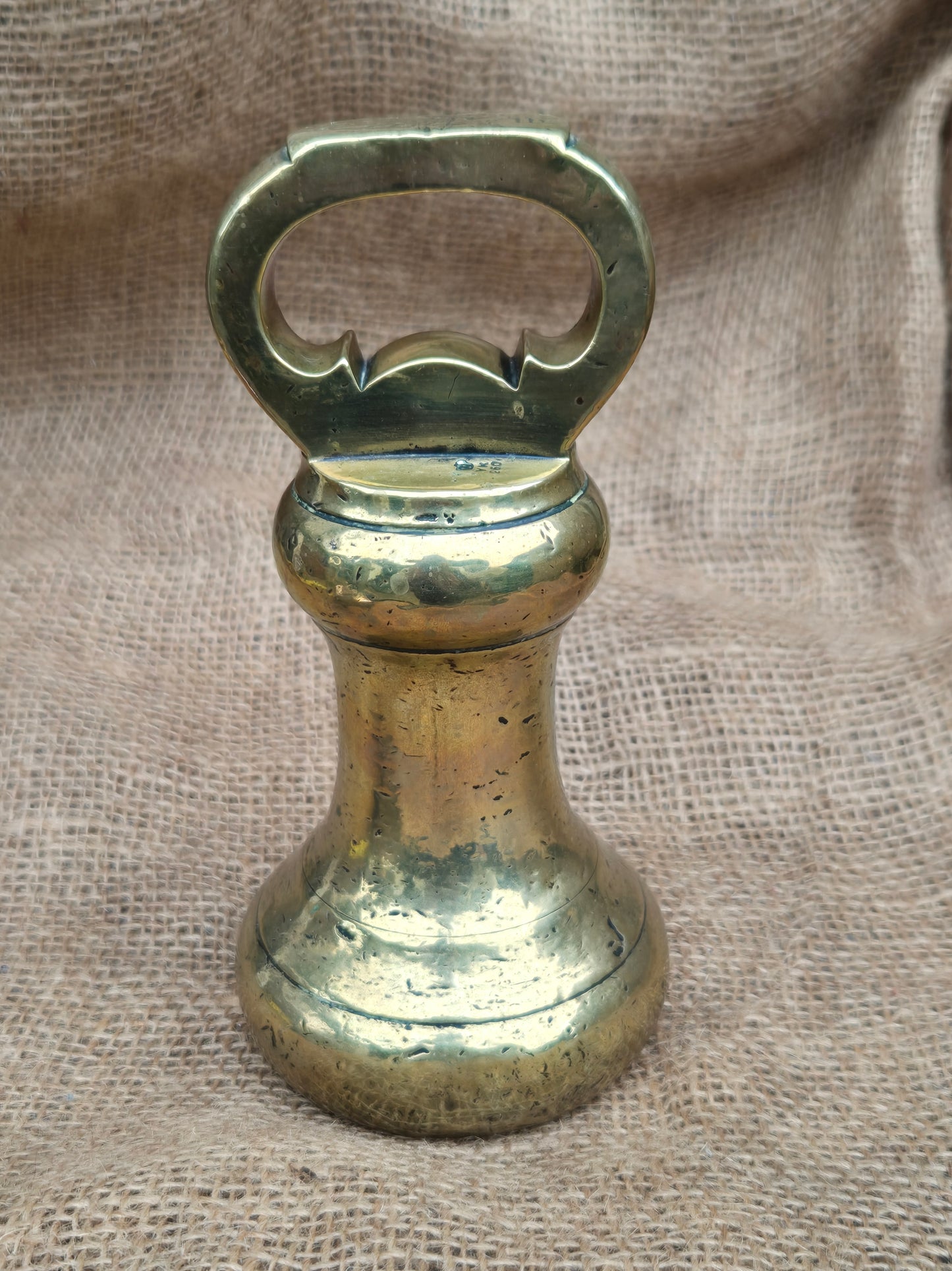 VICTORIAN Antique Brass 7 Lb Bell Weight Perfect Door Stop