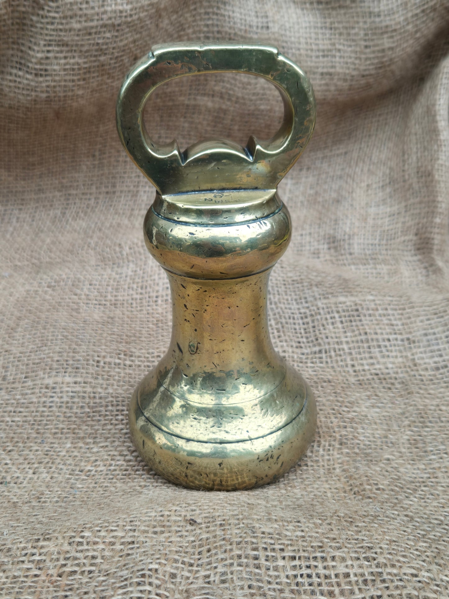VICTORIAN Antique Brass 7 Lb Bell Weight Perfect Door Stop