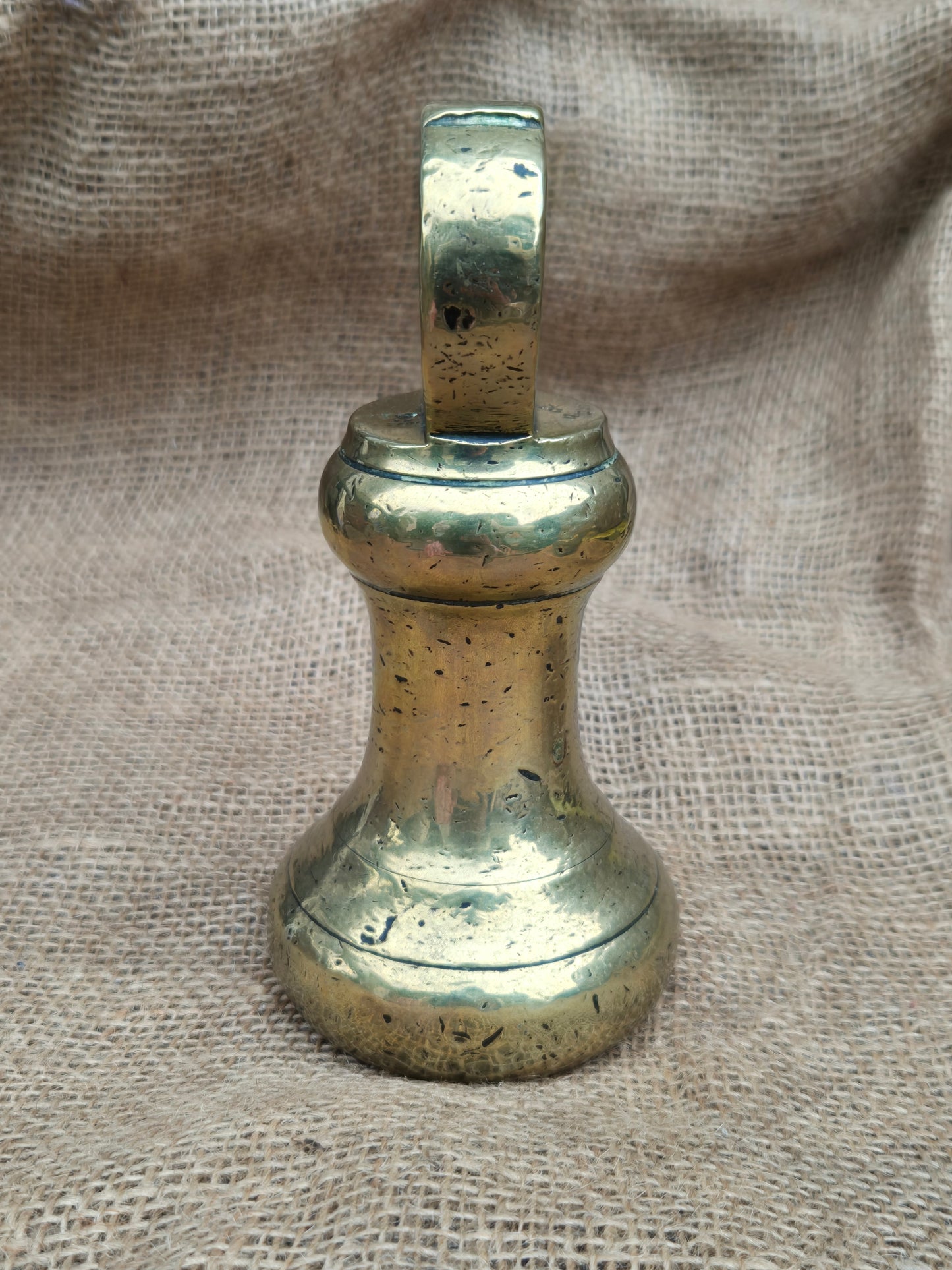 VICTORIAN Antique Brass 7 Lb Bell Weight Perfect Door Stop