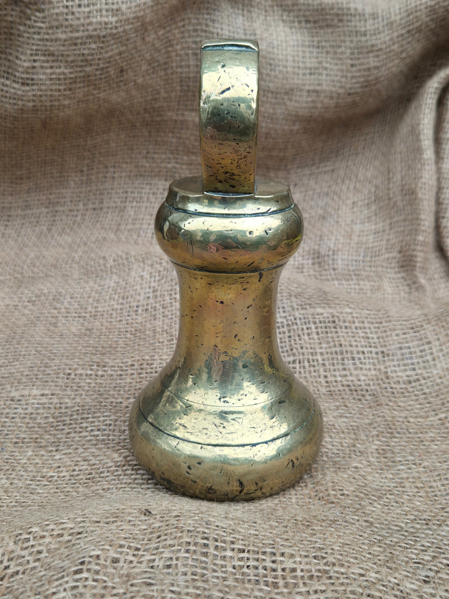 VICTORIAN Antique Brass 7 Lb Bell Weight Perfect Door Stop
