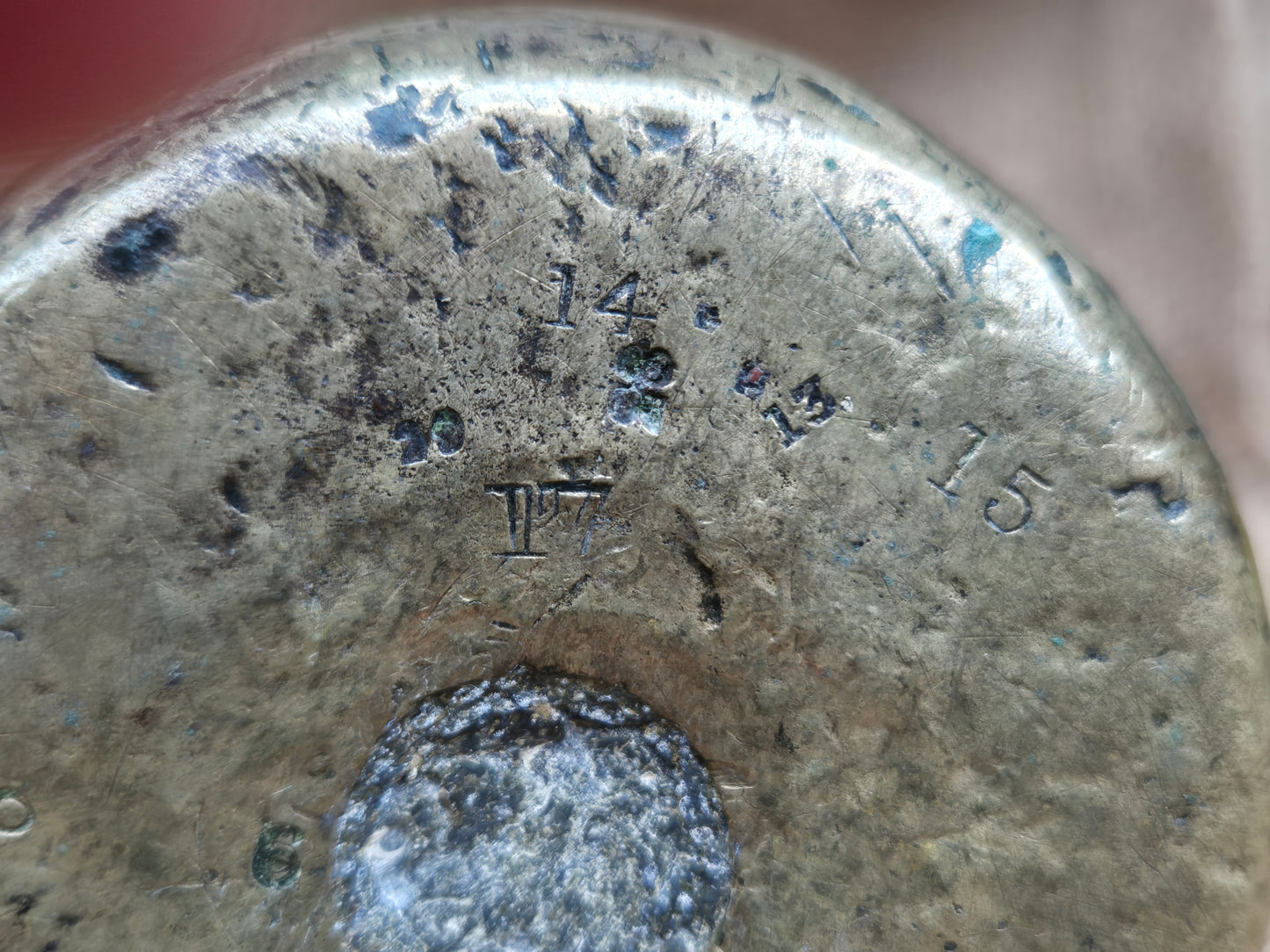 VICTORIAN Antique Brass 7 Lb Bell Weight Perfect Door Stop