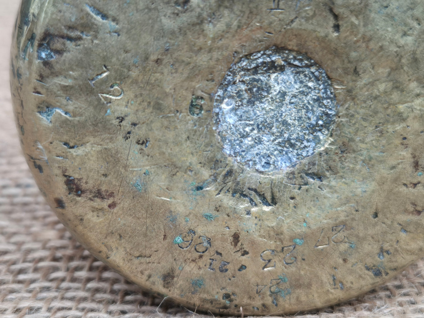 VICTORIAN Antique Brass 7 Lb Bell Weight Perfect Door Stop