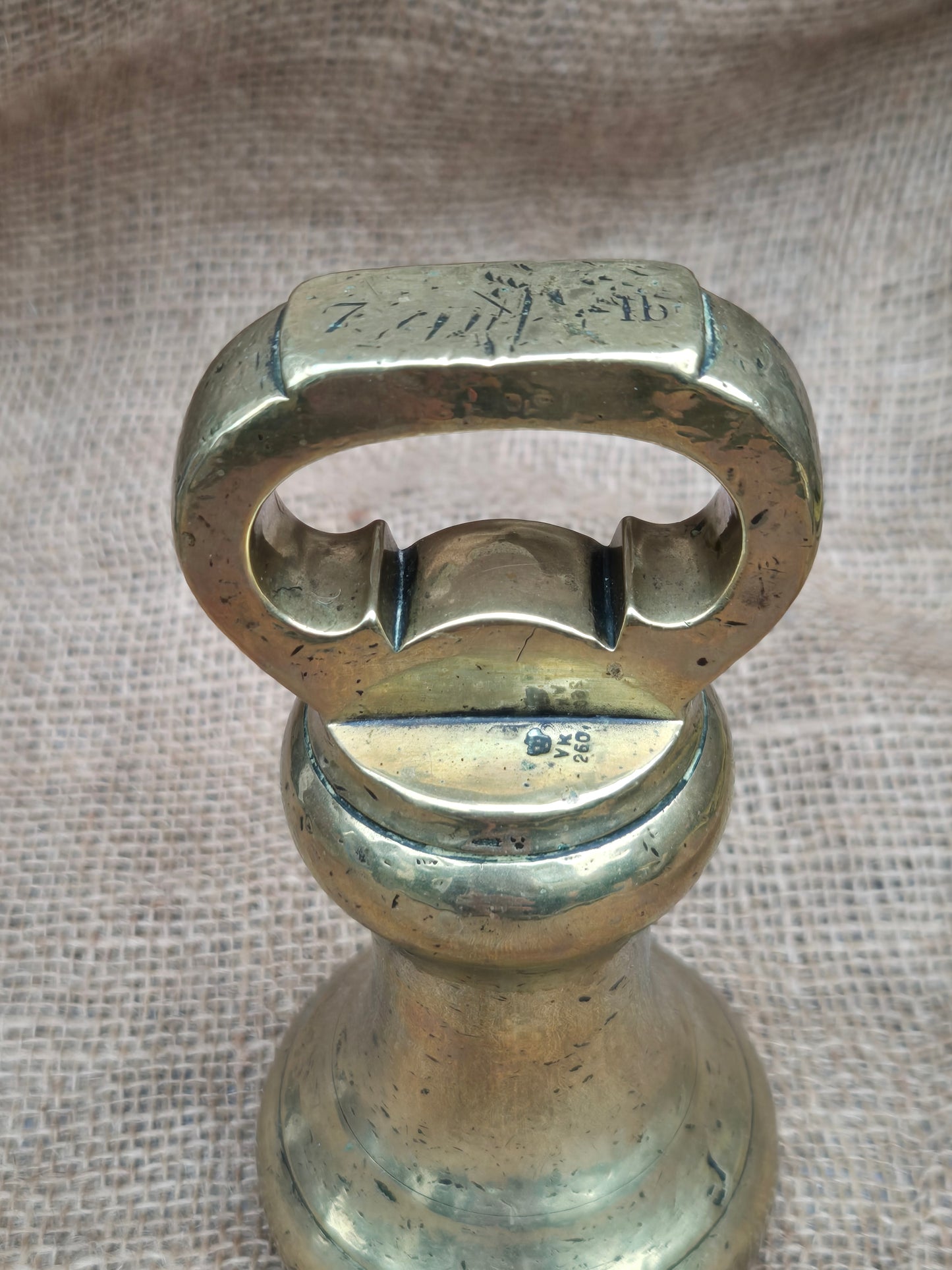 VICTORIAN Antique Brass 7 Lb Bell Weight Perfect Door Stop