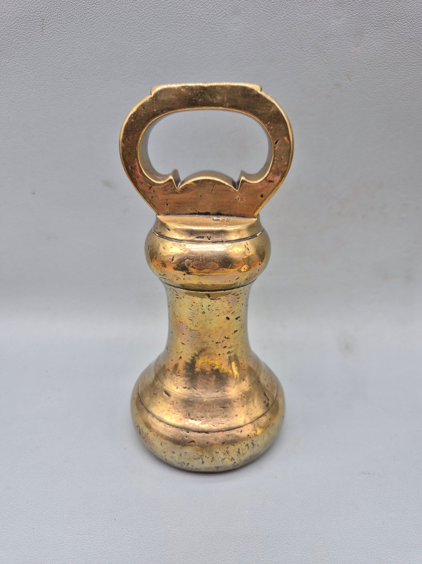 VICTORIAN Antique Brass 7 Lb Bell Weight Perfect Door Stop