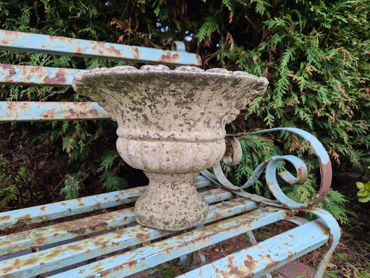 Vintage Small Garden Urn With Grape Design Available In The Malthouse Collective antiques centre in Stroud GL6 6NU