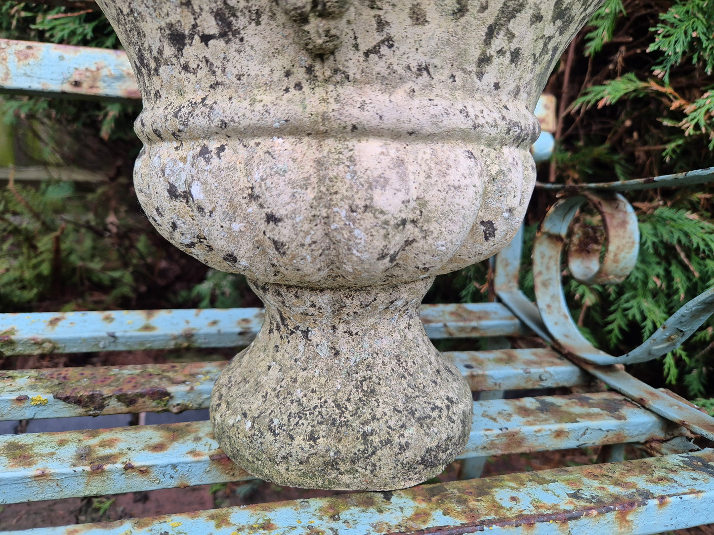 Vintage Small Garden Urn With Grape Design Available In The Malthouse Collective antiques centre in Stroud GL6 6NU