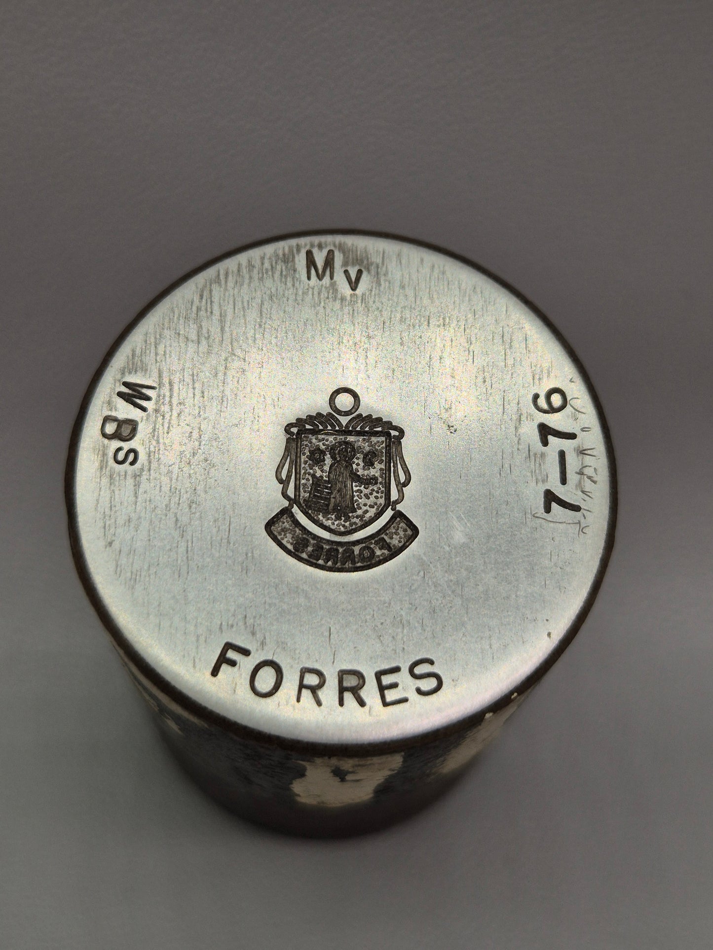 Vintage Steel Stamp - Silver Charm Making Die Stamp FORRES Scotland Industrial