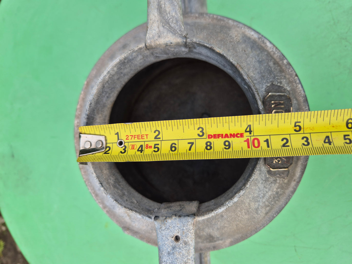 Vintage RARE 3/4 Gallon Galvanised Long Reach Watering Can Brass Badge