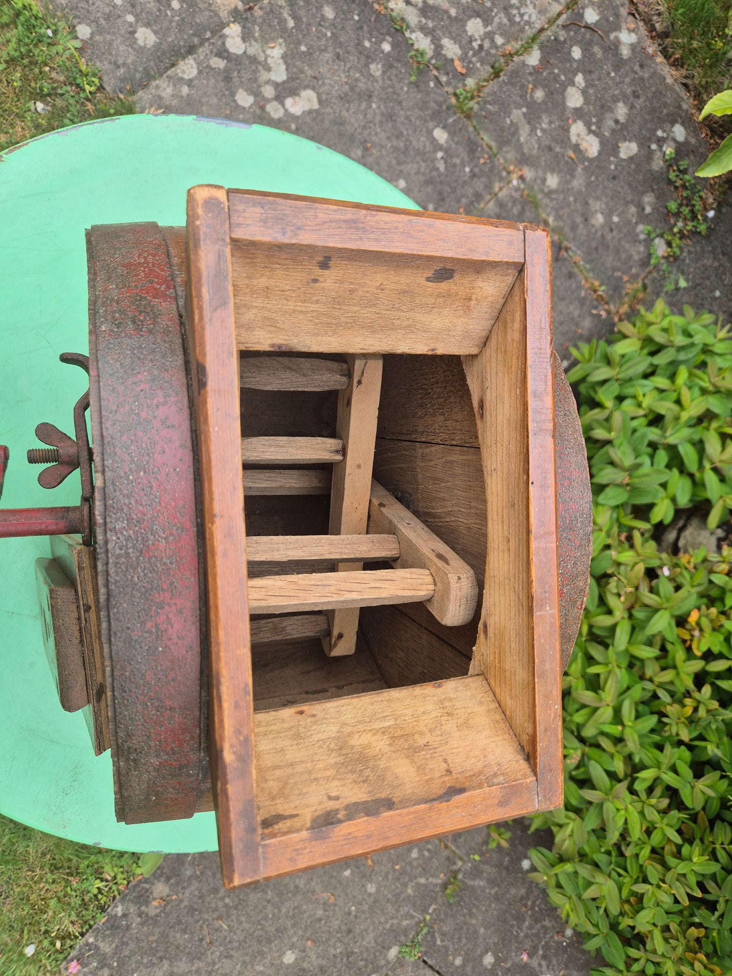 Antique wooden butter churn by J. & A. McFarlane