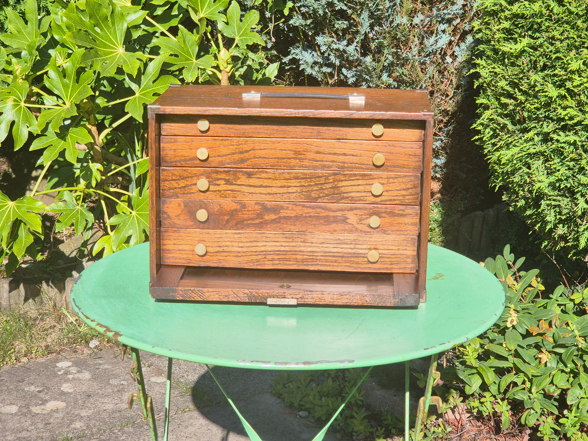 Vintage Engineers Cabinet Tool Chest 5 Drawers Tool Cabinet
